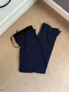 Women's Navy Jogger Scrub Pants with Black Elastic Waistband